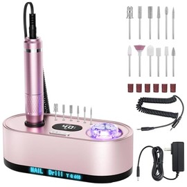 Taladro de Uñas eléctrico Profesional: Lima de Uñas Eléctrica de 40000 RPM con pantalla LCD para uñas de gel acrílico, Manicura y pedicura, Pulido y pulido para salón y uso doméstico.