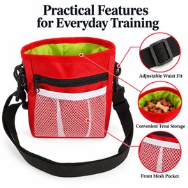 Adjustable Dog Treat Pouch for Training and Walking – Large Capacity Foldable Waist Bag for Outdoor Adventures