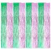 SAVITA 4pcs Tinsel Fringe Curtains, 6.56x3.28ft Wavy Rain Curtain Backdrop