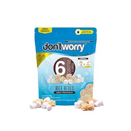 Dont Worry Rice Bites sabor Malvavisco 300g  1 PACK  Snack Saludable, Gluten Free, Alta en Fibra y Protena - Botana Saludable, Postre Bajo en Caloras 