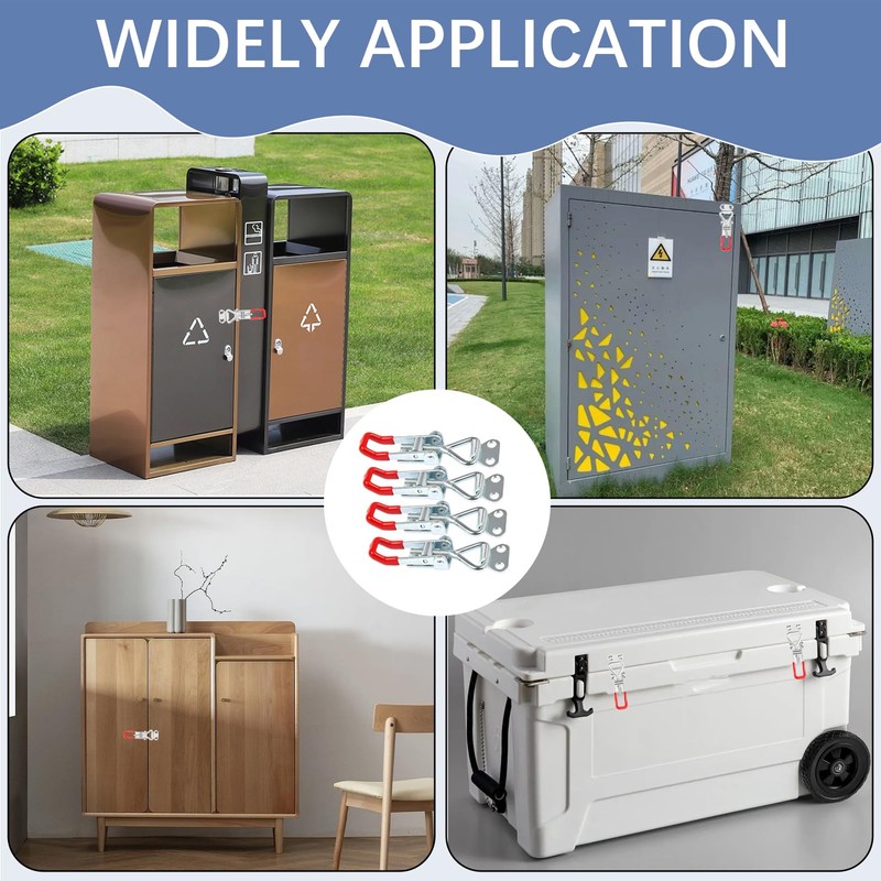 4 Pack Heavy Duty Metal Toggle Latch, Adjustable Box Closure