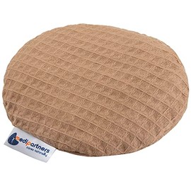 Medi Partners Cherry Stone Cushion Heat Pillow for Babies 180g Round 15cm Eco Natural 100% Cotton Heat and Cold Therapy Massage Therapy (Brown)