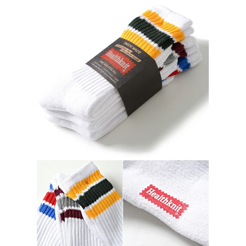 Health Knit HKAD20-SET01 Men's Unisex Socks, Elasticity, 3 PSET, B