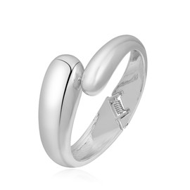 Eigso Stainless Steel Water Drop Bangle Bracelet for Women Men Trendy Fashion Twisted Hinged Oval Wristband for Woman Man