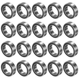 M METERXITY 20-Pack MF128-2RS Flanged Ball Bearing, 8 x 12 x 3.5mm Double Rubber Shielded Chrome Steel (GCr15) Flange Rip Bearings for Wheelbarrow/Printer/Fax Machines/Power Tools