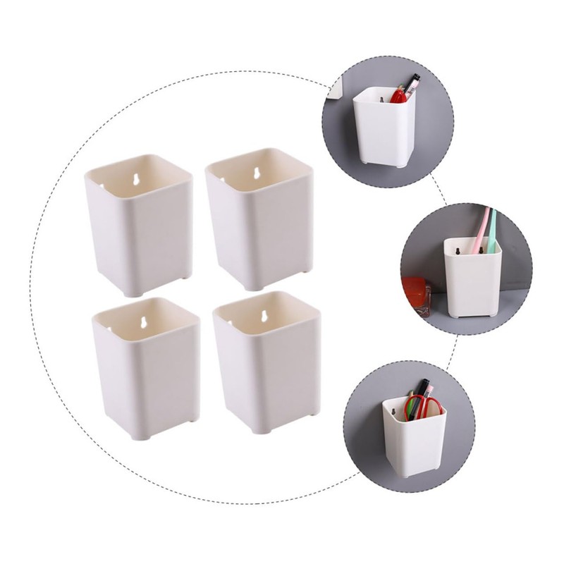 jojofuny 4Pcs Wall Mounted Stationery Organizer Set Multi Function Pen