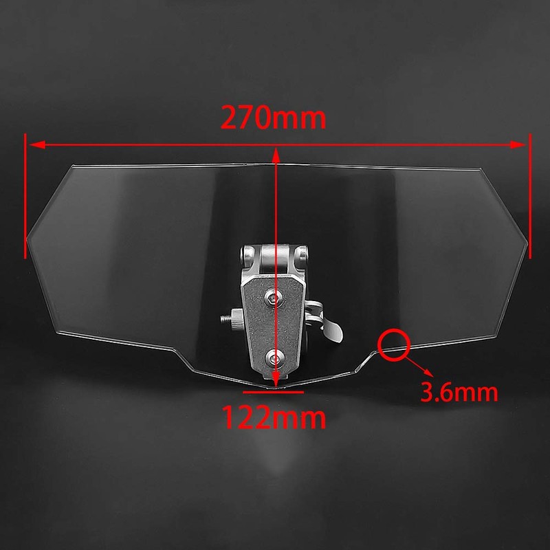AQIMY Motorcycle Universal Wind Deflector Windshield Windscreen Adjustable