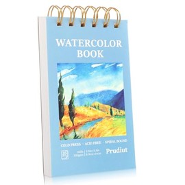 35 hojas de papel de acuarela de 3.5 x 5.5 pulgadas, 140 lb/300 GSM, cuaderno de bocetos encuadernado en espiral para pintura artística, diario, dibujo, medios mixtos, regalos para el día de la madre para mamá