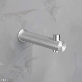 PHOS Design Elegant Wall Hook Made of Matt Stainless Steel, Diameter 2 x 10.3 cm, Front Side with Radial Cut, 100% Made in Germany, Coat Hook, Kitchen Hook, Bathroom Hook