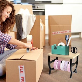 Label Holder for Rolls and Fan-Fold Labels, Thermal Label Holder, Shipping Label Roll Holder for Desktop Thermal Printer, Label Printer Accessory Supplies for Office, Small Business, Home -White