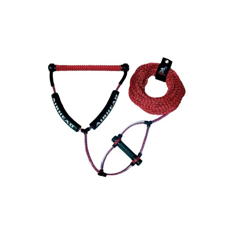 AIRHEAD WAKEBOARD ROPE, PHAT GRIP, TRICK HANDLE, RED