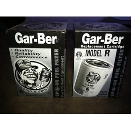 TWO (2) GAR-BER MODEL R SPIN-ON OIL FUEL FILTERS - REPLACEMENT CARTRIDGE NEW IN BOX
