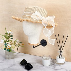 UNICRAFTALE Mannequin Head Wall Mount Hanging Wig Stand Wall Mounted Hat Display Racks Head Wig Holder Model Fabric Head Wig Stand for Caps Hats Headdress Wig Making Cowboy Hat Rack