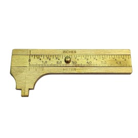 bestbuywholesalers 2.1/2" Solid Brass Vernier Gauge - Pocket Caliper Vernier-Inch & MM Jewelry Tool