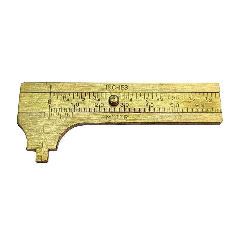 bestbuywholesalers 2.1/2" Solid Brass Vernier Gauge - Pocket Caliper Vernier-Inch