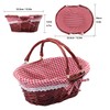 Geytetqi 2 Pack 12.6 Inch Brown Wicker Basket with Checkered