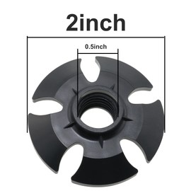 MEETOOT 6pcs Petal Rubber Pole Tip Protectors Trekking Pole Mud Snow Baskets, Replacement Accessory for Ski Pole, Black