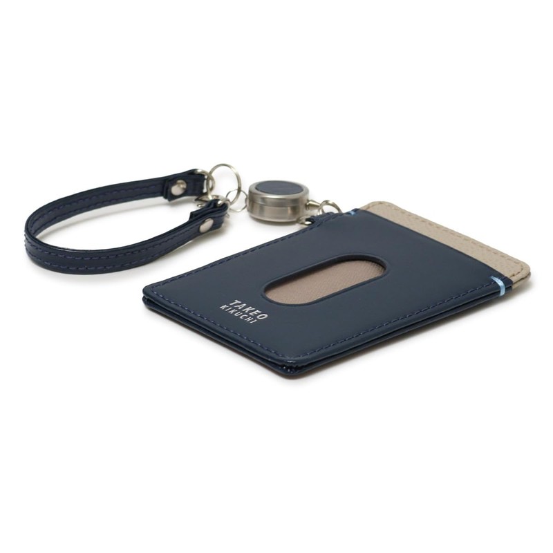 Takeokikuchi 1070223 Men's York Pass Case with Reel, [41] Navy