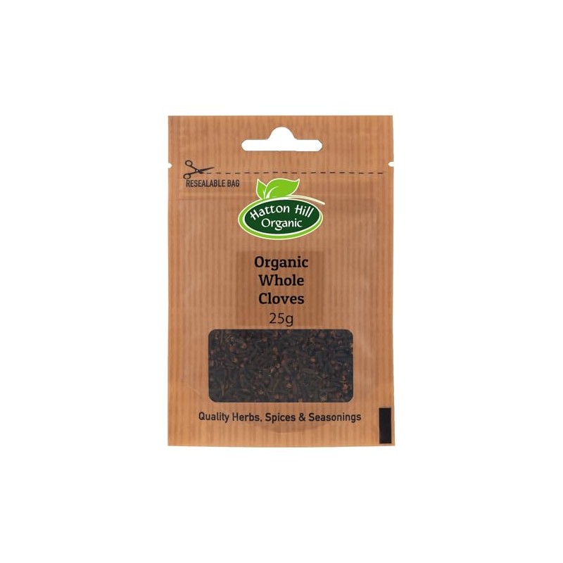 Organic Whole Cloves 25g by Hatton Hill Organic | Rich,