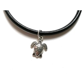 Miniblings Turtle Leather Bracelet Water Turtle Sea Turtle Fashion Jewellery Handmade Women's Girls Charm Bracelet, Metal