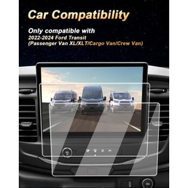 Screen Protector 2 Pcs Compatible with 2022-2025 Ford Transit, Nano-film Navigation Screen Protector 12-Inch Transit(Passenger Van XL/XLT/Cargo Van/Crew Van) Accessories Anti-fingerprint- HD Clear & Easy to Install