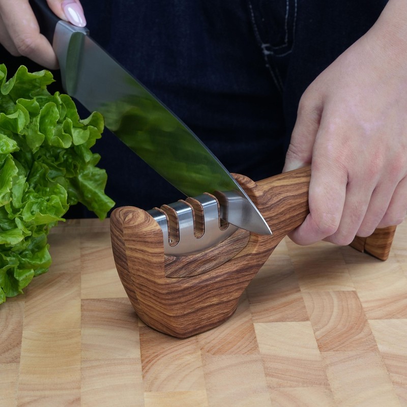 Knife Sharpener Professional 3-Stage Handheld Sharpening with Diamond Surface For
