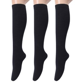 Leotruny 3 pares de calcetines de algodón opacos para mujer, C01-3 pares negro, Talla única