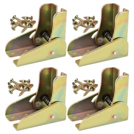 4Pcs Folding Self Bracket Locking Hinge with Screws, Leg Fittings Angle Braces, Extension Support Bracket for Table/ Workbench/ Laundry/ Boats/ Beds Folding Legs