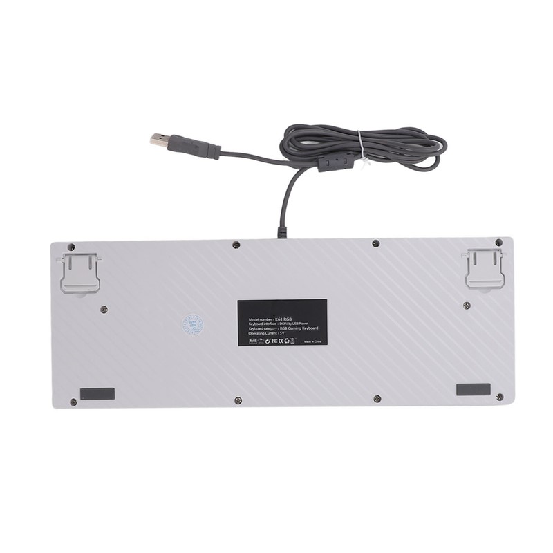 Wired RGB Keyboard Sensitive Operation Quick Response 62 Key White
