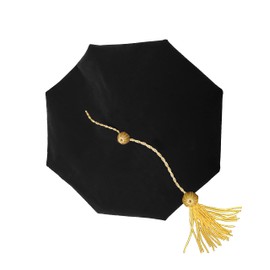 YIIOSS Graduation Tam Doctoral Tam Doctoral Regalia 8 Sided with Gold Bullion Tassel
