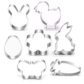 Easter Cookie Cutter Set - 7 piece - Egg, Carrot, Bunny, Flower, Chick, Bunny Face and Butterfly