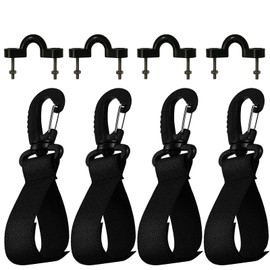 Pmsanzay SUP Paddleboard Inflatable Boat Paddle Keeper Paddle Holder Paddle Clip Kayak & Canoe Paddle Holder, Set of 4. with Pad Eye Deck Loops Tie Down with Screws, No D Ring Patch !