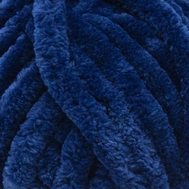 Estako Velvet XL 100% Polyester Super Bulky Weight #6 Chenille Blanket amigurumi Yarn for Crocheting and Knitting 3.53 Oz (100g) / 55 Yrds (50m) (10547 - Navy Blue)