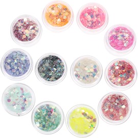 VICASKY Brillantina Corporal Líquida 12 Colores Caja Gel Purpurina Facial Uñas Maquillaje Fiesta Cuerpo Rostro Cabello