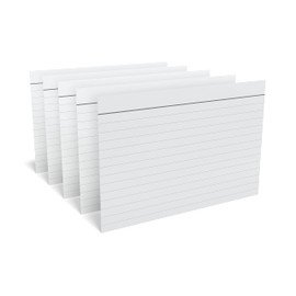 Staples 4" x 6" Index Cards, Lined, White, 100/Pack (ST51001)