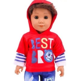 JustAskJoyce Collection Activewear, Pant Outfit, 2 Pcs Best Bro Set, Designed to Fit 18" Girl/Boy Dolls