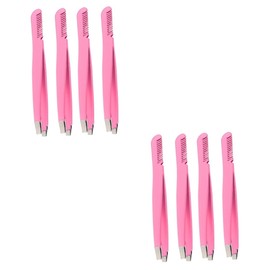 Healeved 8pcs Eyebrow Makeup Tool Diagonal Tweezers Comb and Eyebrow Brush Ergonomic Stainless Steel Clamps for Precise Hair Removal and Portable for Professional Personal Use