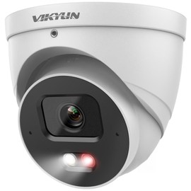 VIKYLIN 4MP PoE IP Camera,DMSS/SmartPss Lite,2.8mm Lens Smart Dual Light with AI Color Night Vision, IVS, Built-in Mic,SD Slot,AI Human Vehicle Detection, IP67 Dome/Turret Security Camera,4MP@ 30fps