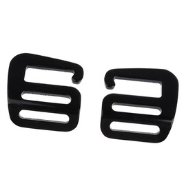 yuksok 2pcs Backpack g Shaped Hook Webbing Buckle Hardware, Lightweight Strong, Black, 25mm