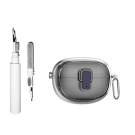 [3 in 1] TSVSXS Secure Lock Clear Case Compatible with Bose Ultra Open Earbuds, Soft TPU Protective Shockproof Compatible with Bose Open Ear Cases with Cleaing Kit