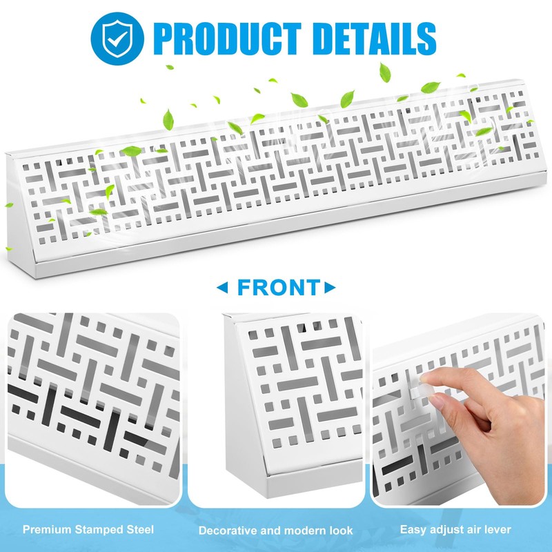 Landhoow 2 Pcs 24 Inch Baseboard Register Diffuser, Vent Covers