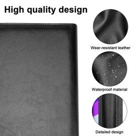 Royouzi Writing Case A4 Clipboard A4 with Lid PU Clipboard Folder with Document Compartments, Pen Holder, Folding Lid, Sealing The Perfect Office and Conference Folder
