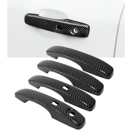 ushilife Exterior Door Handle Cover Trims Fit for 2024 2025 2026 Ford Ranger XL XLT Lariat Raptor, 4 Pack Carbon Fiber Style Exterior Door Handle Covers Decoration (with Keyless Entry System)