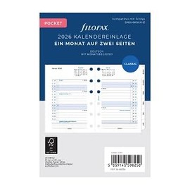 Filofax Calendar Pocket 1 Month / 2S Tabbed (German) 2026