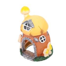 GANAZONO Resin Underwater Mushroom House Hideout for Fish and Shrimp Aquarium Decor and Decoration for Fish Tank Safe and Non-Toxic Resin Open Door Design for Hiding and Playing