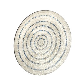 Deco 79 Mother of Pearl Shell Plate Handmade Home Wall Decor Mosaic Wall Sculpture, Wall Art 27" x 3" x 27", Silver