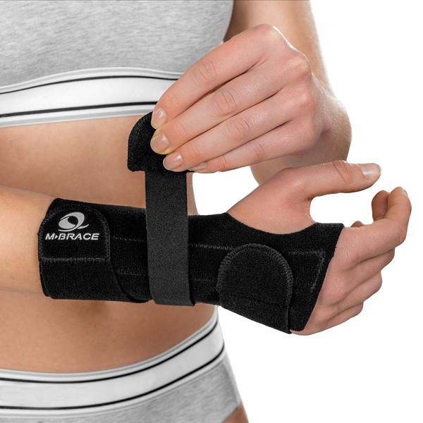 M-Brace AIR Wrist Splint, Black, Right Extra, Black, Carpal Tunnel Relief Brace Mbrace Air, Wrist Wraps, Wrist Bands, Wrist Support, Wrist Splint Easily Adjustable for Perfect Tension, Breathable