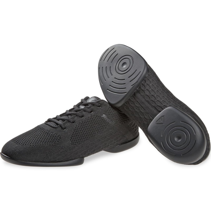 Diamant Tune Black Unisex Split-Sole Dance Trainers - High-Quality Mesh