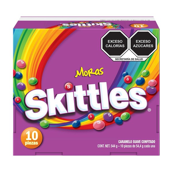 Skittles Dulces caramelo suave moras 10 piezas de 54.4g - 540.4g