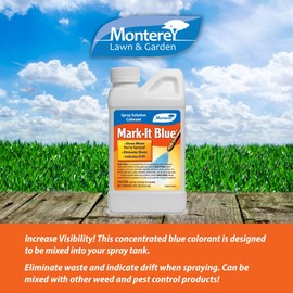 Monterey Mark-It Blue Bundled with Measuring Spoon - Spray Solution Colorant Chemical Marker Dye for Insecticide, Herbicide, and Fungicide, 8 oz
